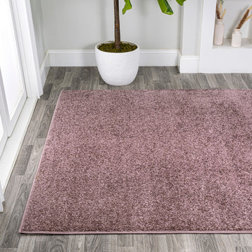 Haze Solid Low-pile Area Rug Light Purple
